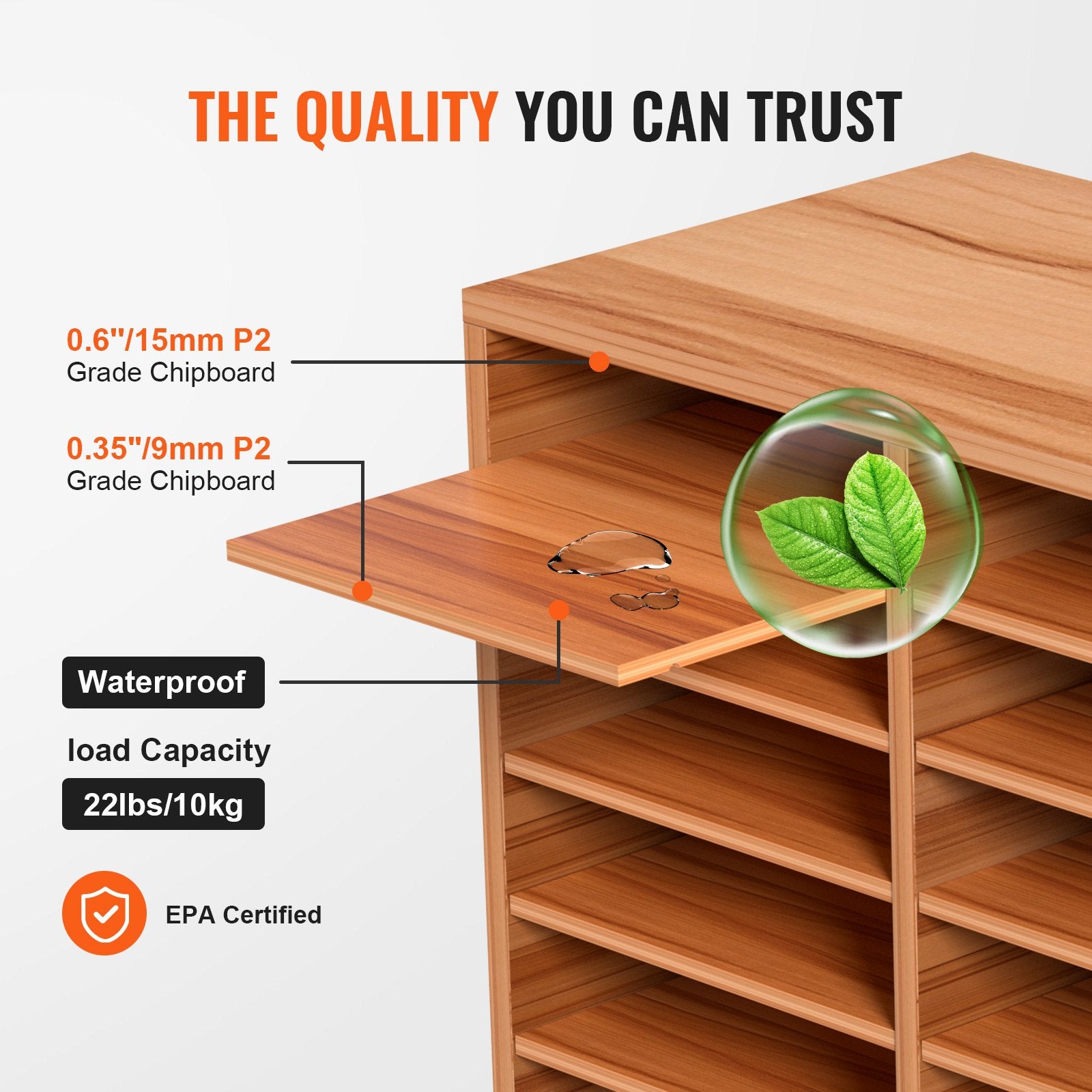 📚 Organisateur de Bureau en Bois – 27 Compartiments de Rangement