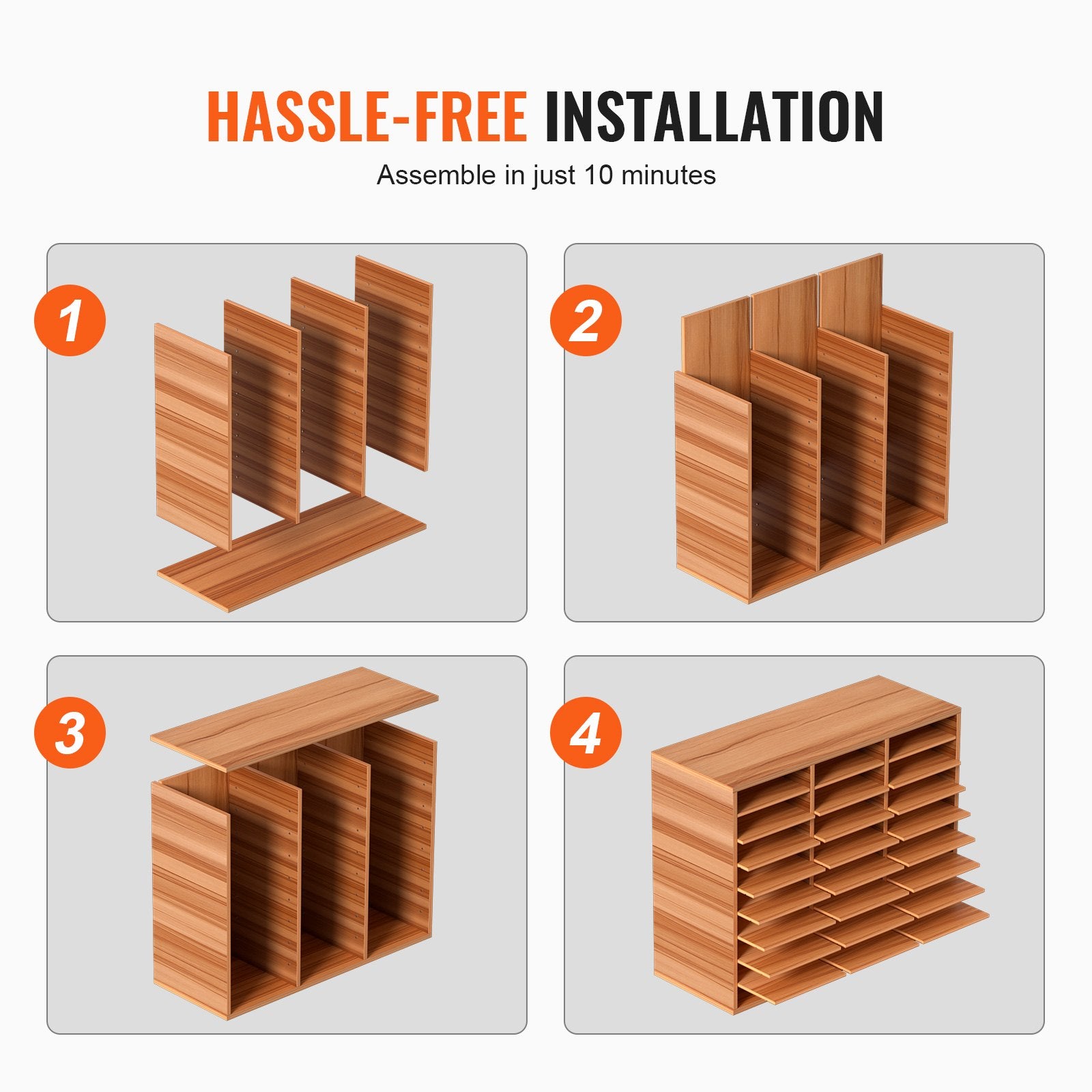 📚 Organisateur de Bureau en Bois – 27 Compartiments de Rangement
