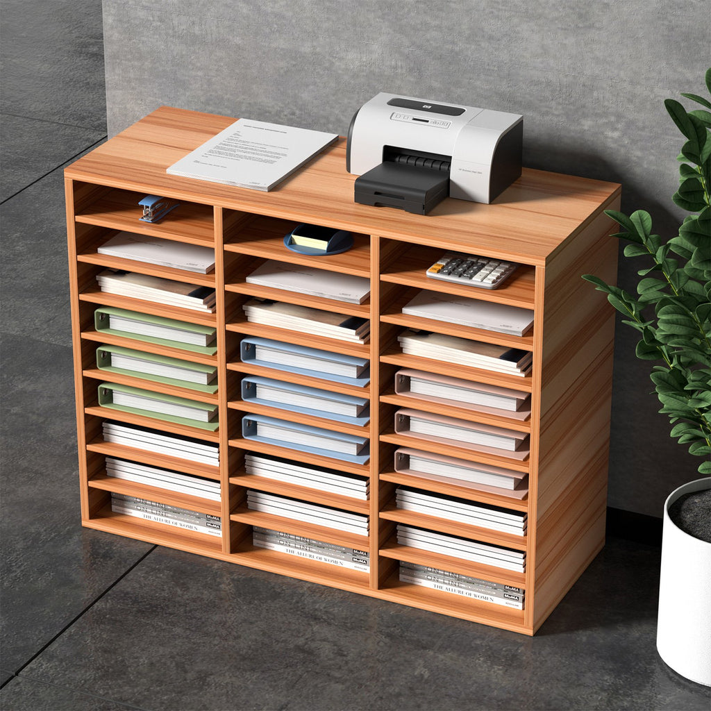 📚 Organisateur de Bureau en Bois – 27 Compartiments de Rangement
