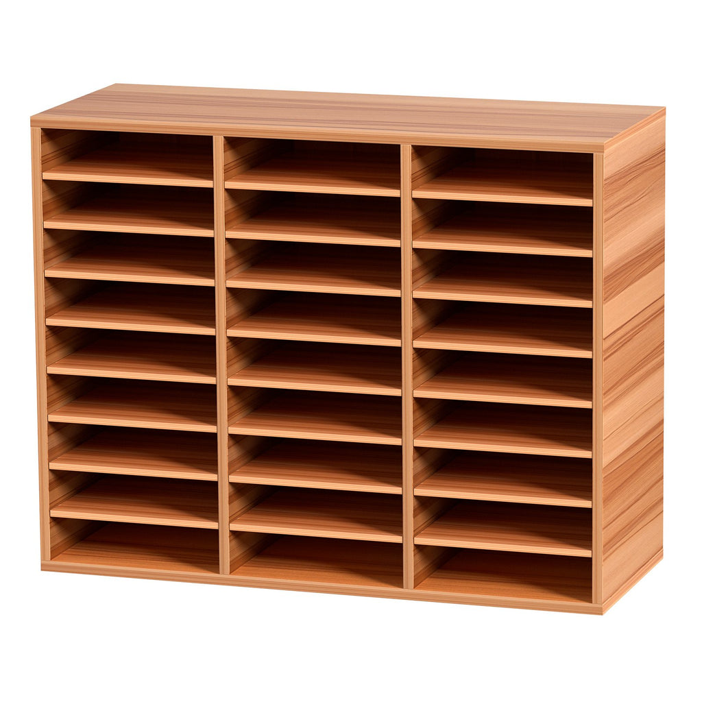 📚 Organisateur de Bureau en Bois – 27 Compartiments de Rangement