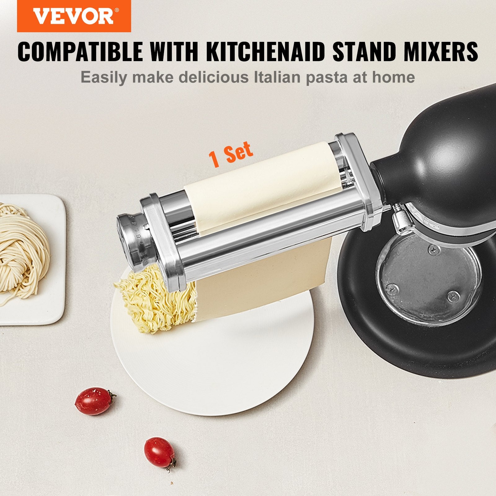 🍝 Laminoir à Pâtes en Acier Inoxydable Compatible KitchenAid