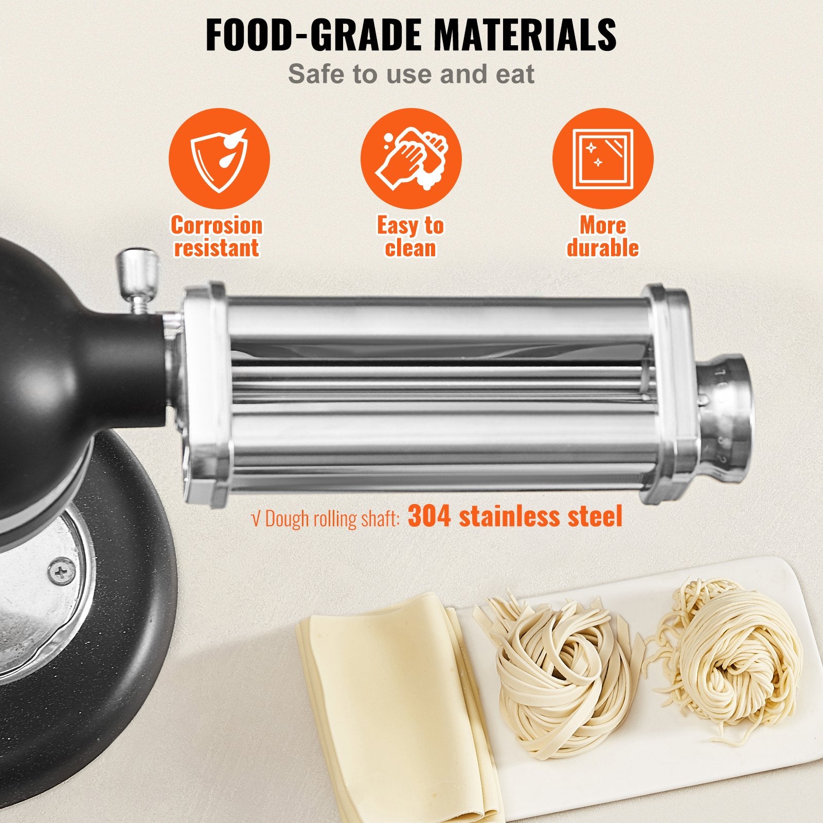 🍝 Laminoir à Pâtes en Acier Inoxydable Compatible KitchenAid