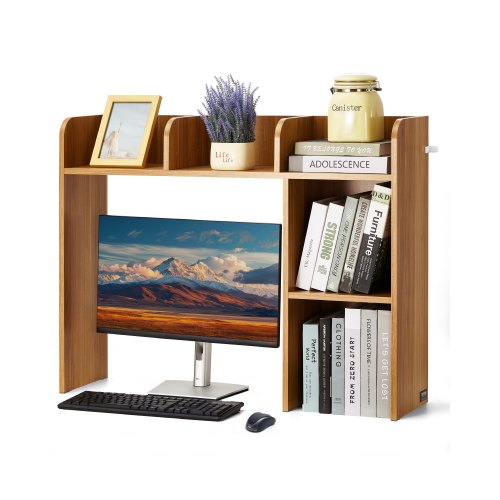 🖥️ Étagère de Bureau en Bois – Organisateur de Rangement à 2 Niveaux