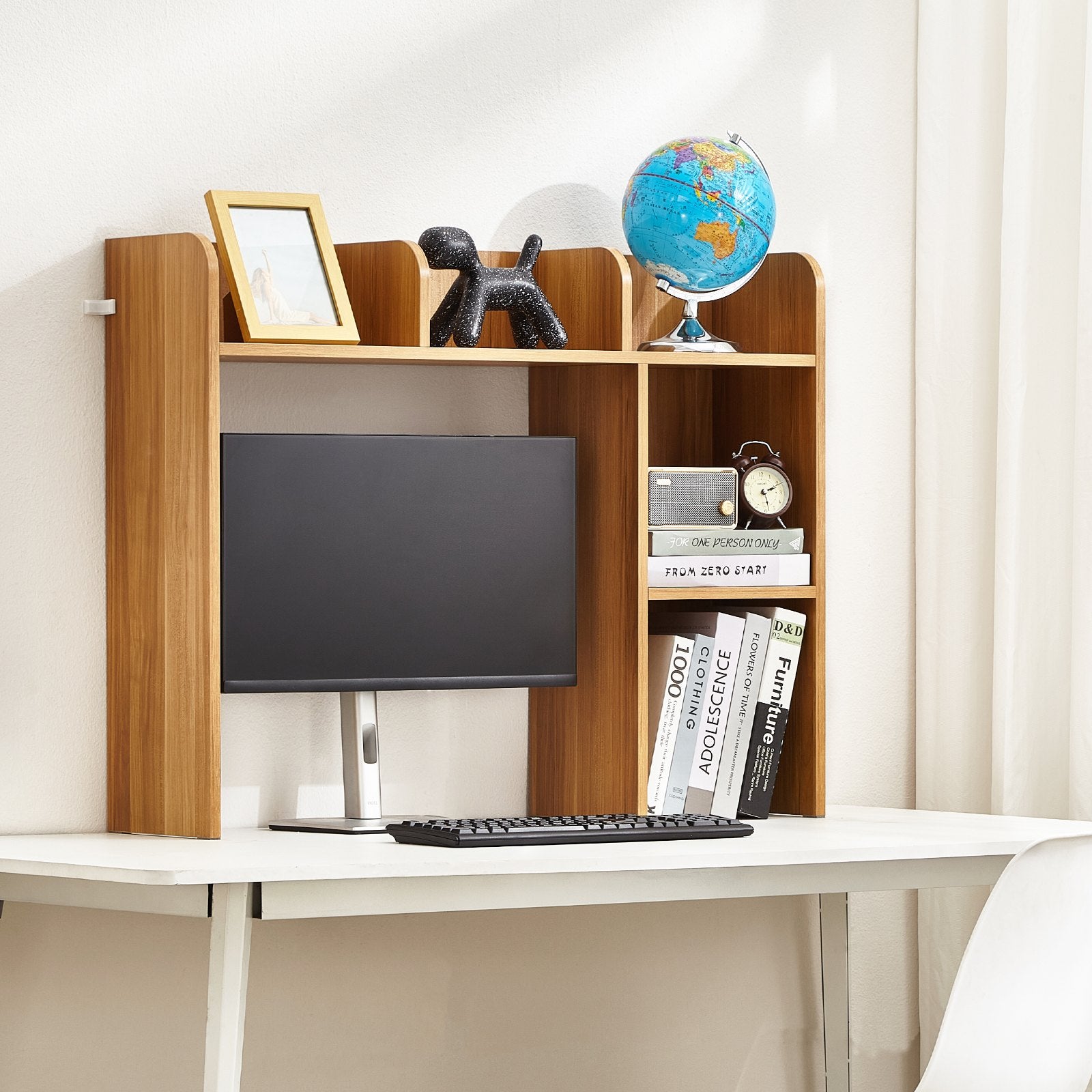 🖥️ Étagère de Bureau en Bois – Organisateur de Rangement à 2 Niveaux