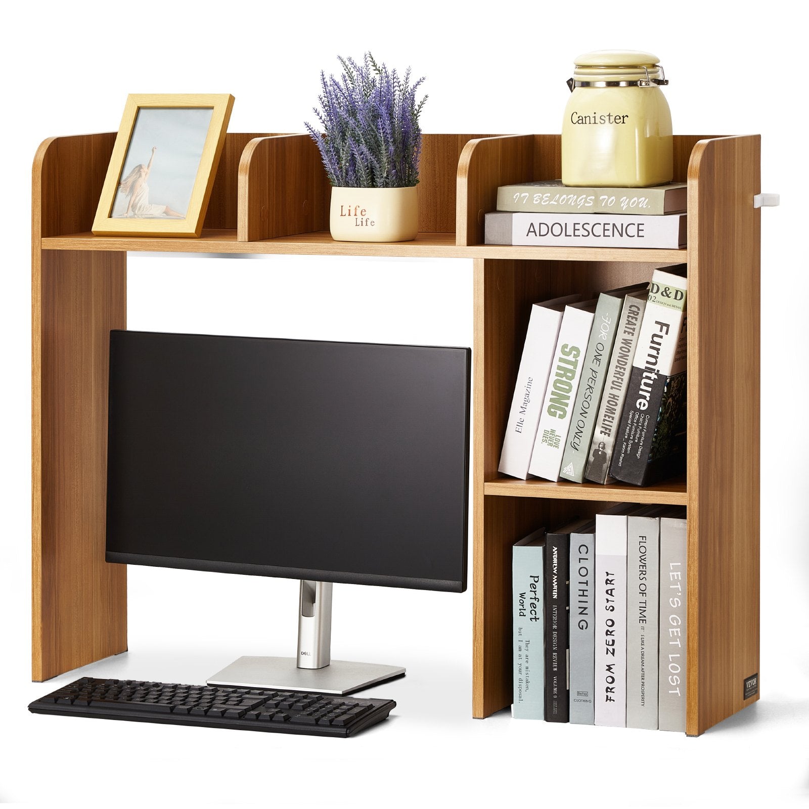 🖥️ Étagère de Bureau en Bois – Organisateur de Rangement à 2 Niveaux